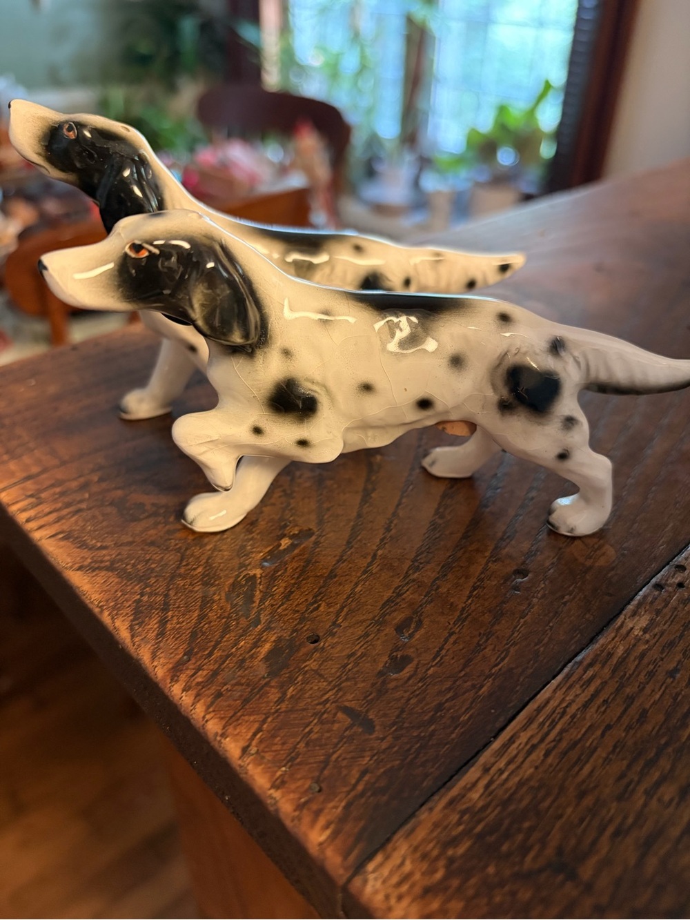 Black & White Spotted Ceramic Dog S&P Shakers - Japan